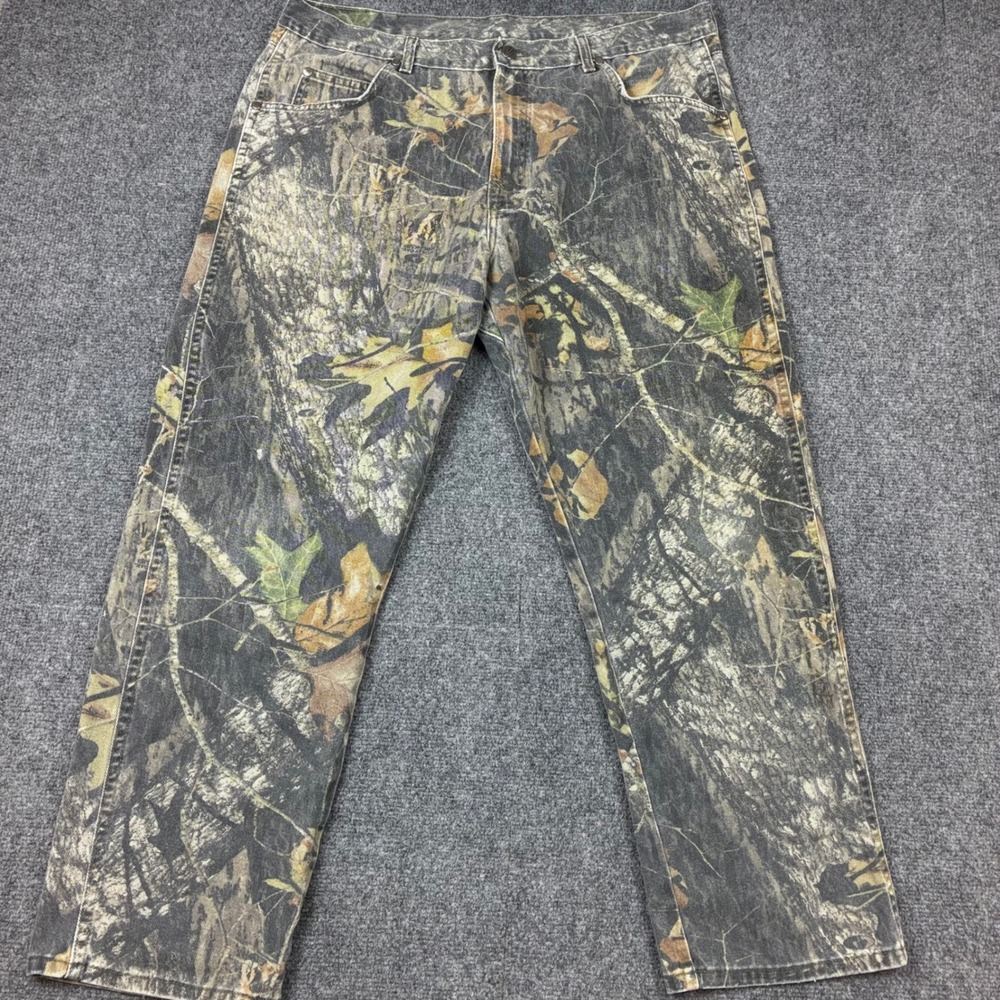 ProGear Wrangler Mens Size 40x30 Mossy Oak Camo Hunting Jeans Camouflage